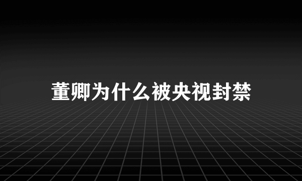 董卿为什么被央视封禁