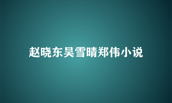 赵晓东吴雪晴郑伟小说