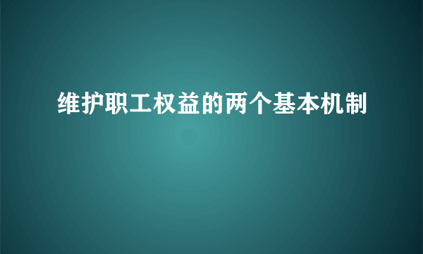 维护职工权益的两个基本机制