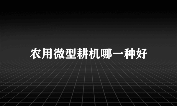 农用微型耕机哪一种好