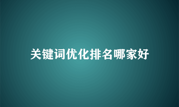 关键词优化排名哪家好