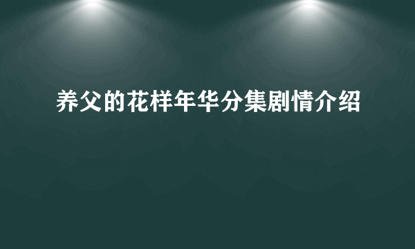 养父的花样年华分集剧情介绍