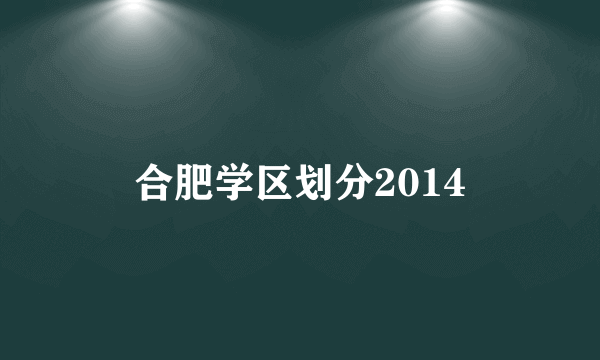 合肥学区划分2014