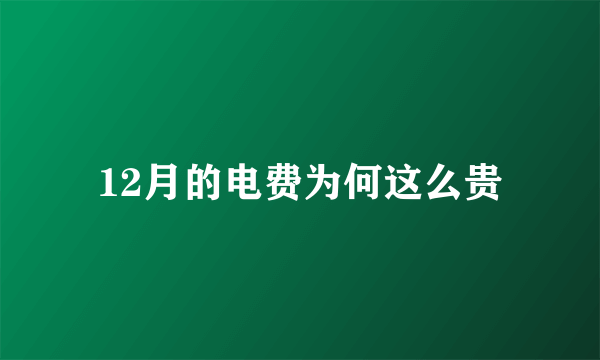 12月的电费为何这么贵