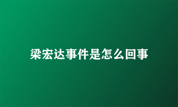 梁宏达事件是怎么回事