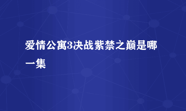 爱情公寓3决战紫禁之巅是哪一集