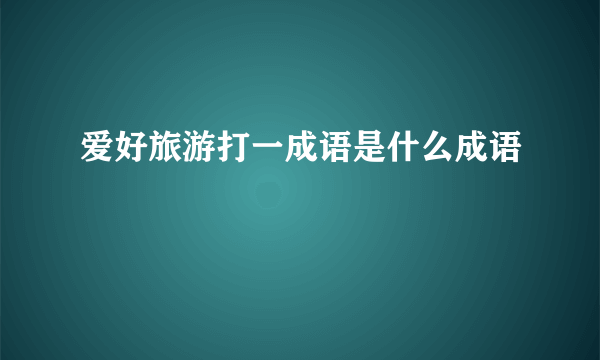 爱好旅游打一成语是什么成语