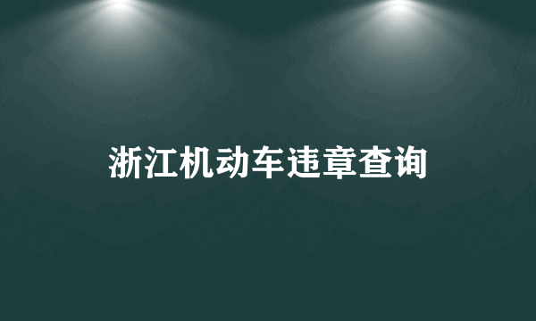 浙江机动车违章查询