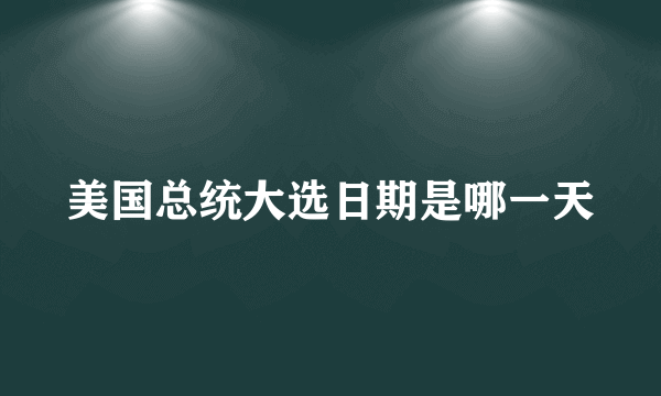 美国总统大选日期是哪一天