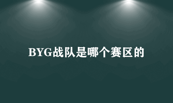 BYG战队是哪个赛区的