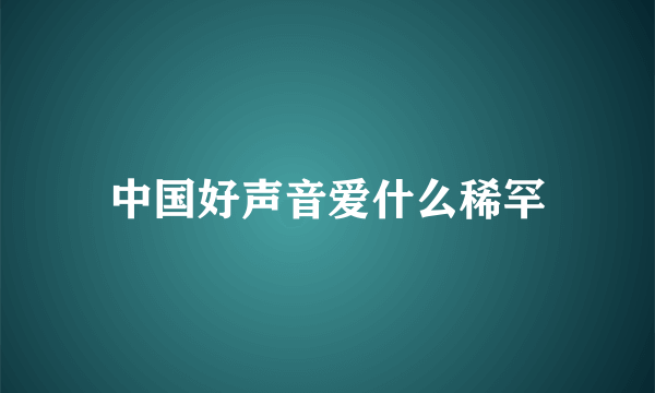 中国好声音爱什么稀罕