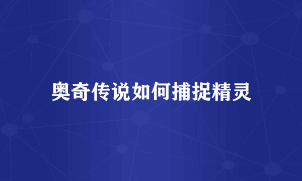 奥奇传说如何捕捉精灵