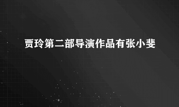 贾玲第二部导演作品有张小斐