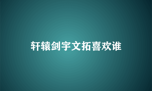 轩辕剑宇文拓喜欢谁