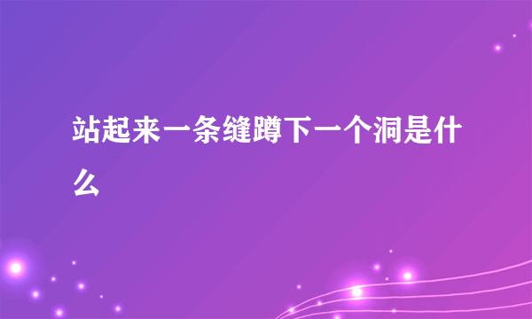 站起来一条缝蹲下一个洞是什么