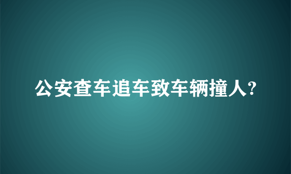 公安查车追车致车辆撞人?