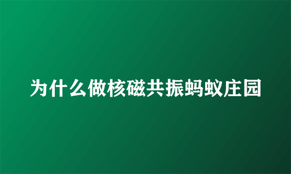 为什么做核磁共振蚂蚁庄园