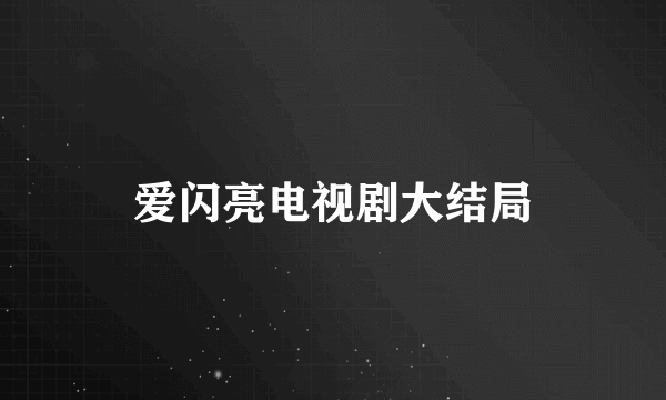 爱闪亮电视剧大结局