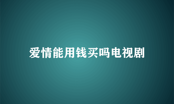 爱情能用钱买吗电视剧