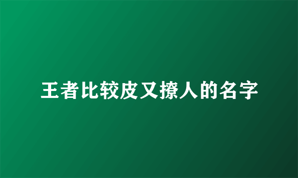 王者比较皮又撩人的名字