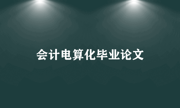 会计电算化毕业论文