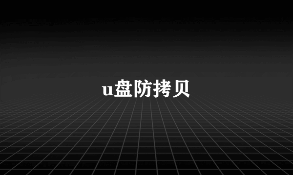 u盘防拷贝