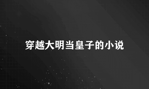 穿越大明当皇子的小说