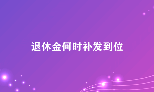 退休金何时补发到位