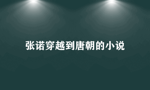 张诺穿越到唐朝的小说