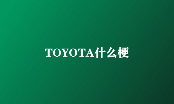 TOYOTA什么梗