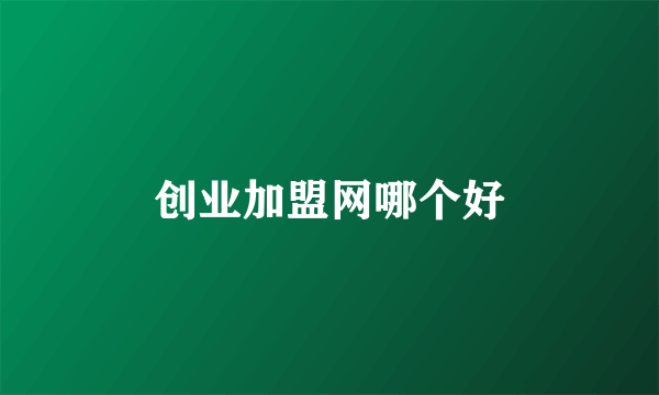 创业加盟网哪个好