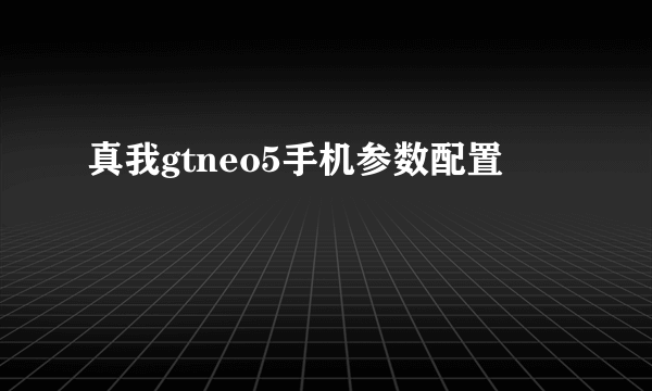 真我gtneo5手机参数配置