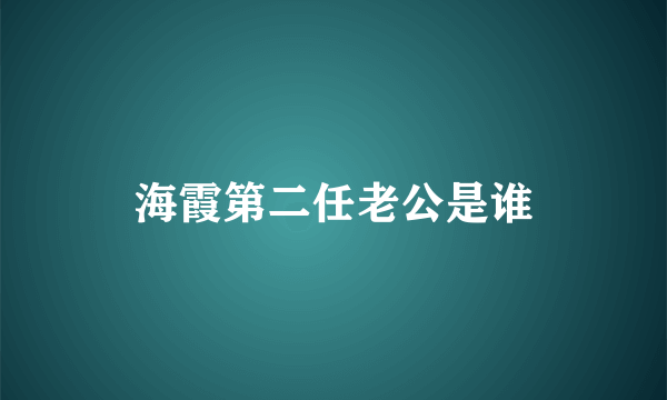 海霞第二任老公是谁