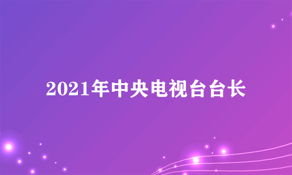 2021年中央电视台台长