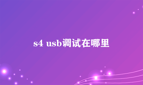 s4 usb调试在哪里