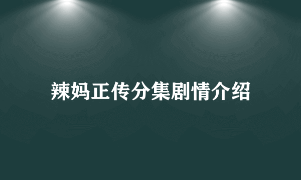 辣妈正传分集剧情介绍