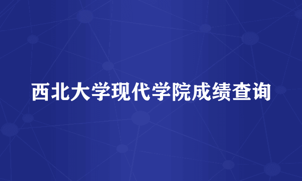 西北大学现代学院成绩查询