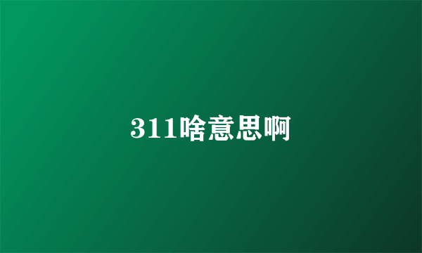 311啥意思啊