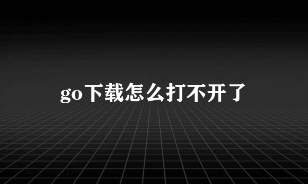 go下载怎么打不开了