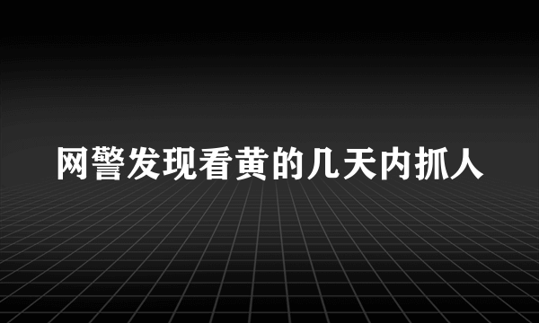 网警发现看黄的几天内抓人