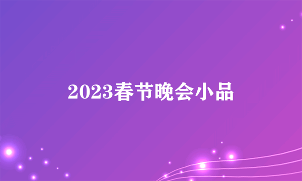 2023春节晚会小品