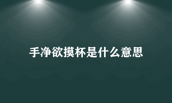 手净欲摸杯是什么意思