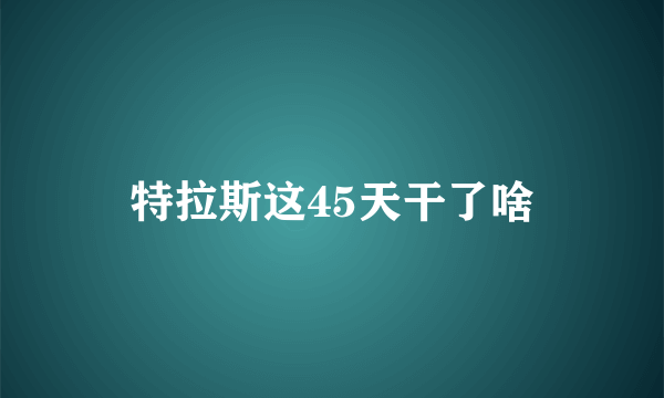 特拉斯这45天干了啥