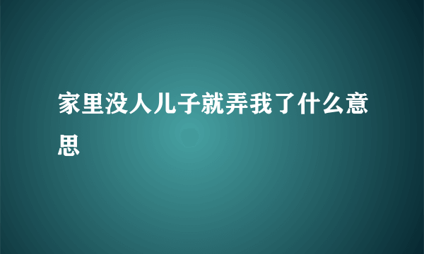 家里没人儿子就弄我了什么意思