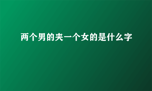 两个男的夹一个女的是什么字