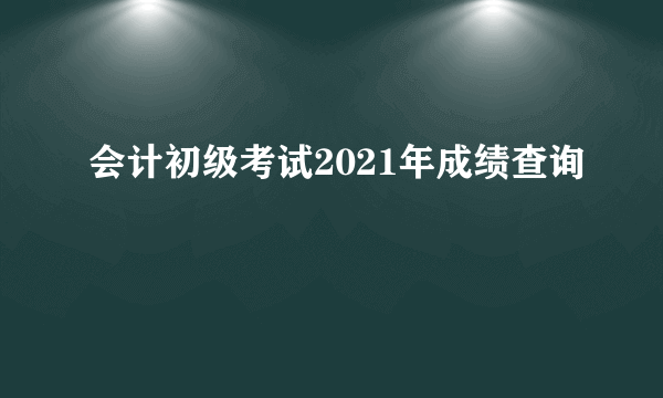 会计初级考试2021年成绩查询