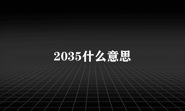 2035什么意思