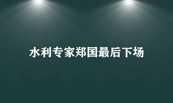 水利专家郑国最后下场