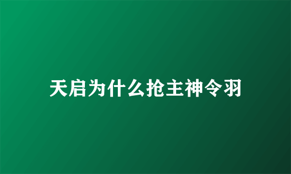 天启为什么抢主神令羽