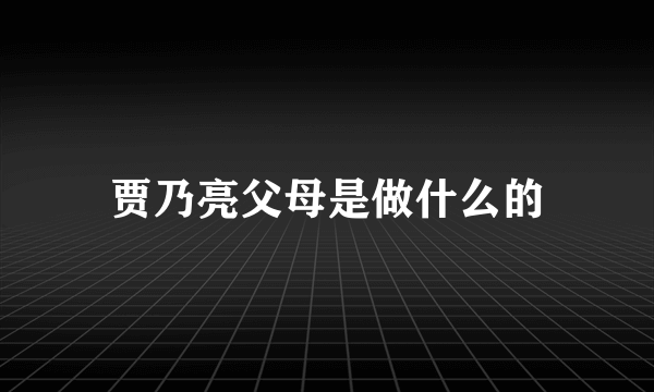 贾乃亮父母是做什么的